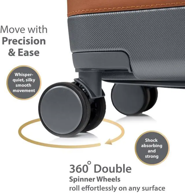 Alt view image 15 of 15 - CHAMPS Vintage III Collection 3-piece Hardside Luggage set Grey S1033GREY