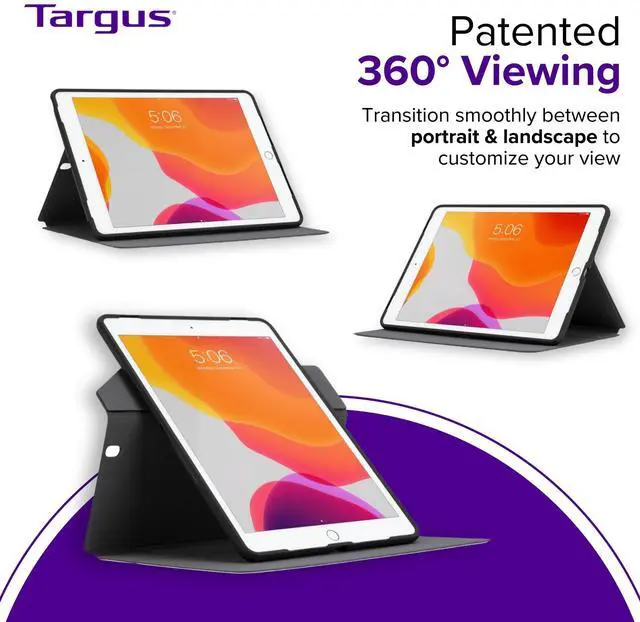 Alt view image 16 of 17 - Targus Click-In Carrying Case Folio for Select 10.2" to 10.5" Apple iPads Purple