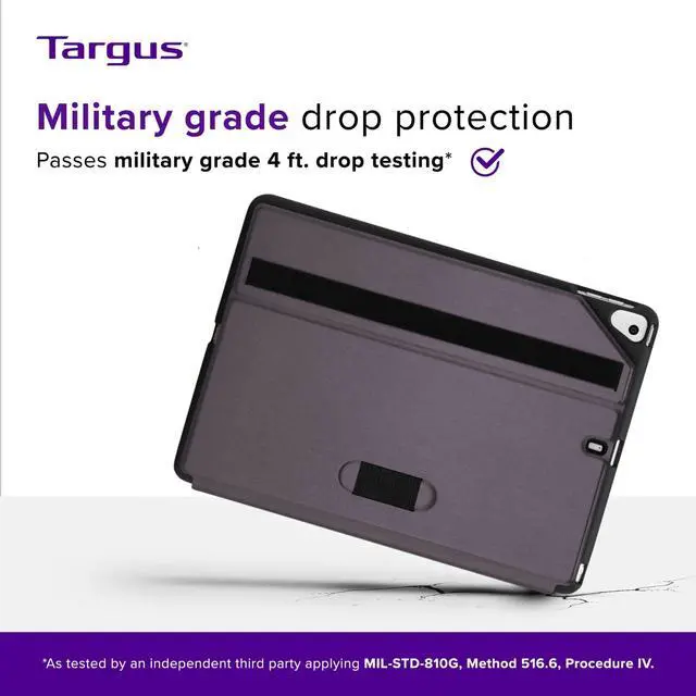 Alt view image 17 of 17 - Targus Click-In Carrying Case Folio for Select 10.2" to 10.5" Apple iPads Purple