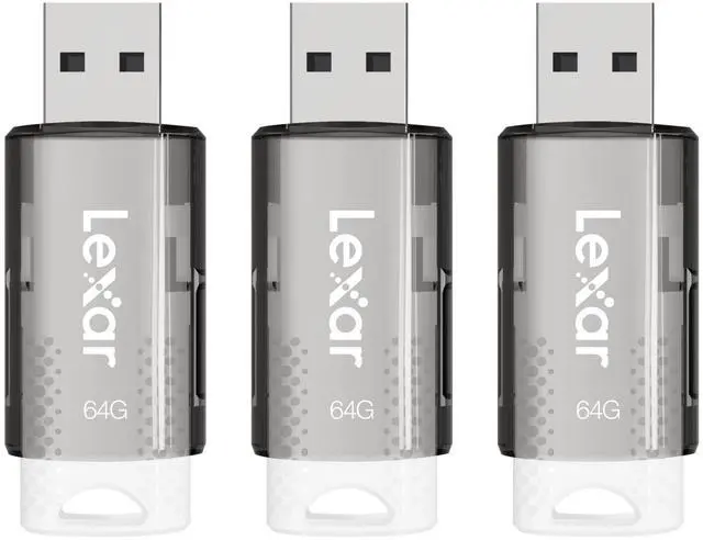 Alt view image 6 of 8 - Lexar JumpDrive S60 64GB USB 2.0 Type A Flash Drive Grey/White 3/Pack (LJDS60-64GB3NNU)