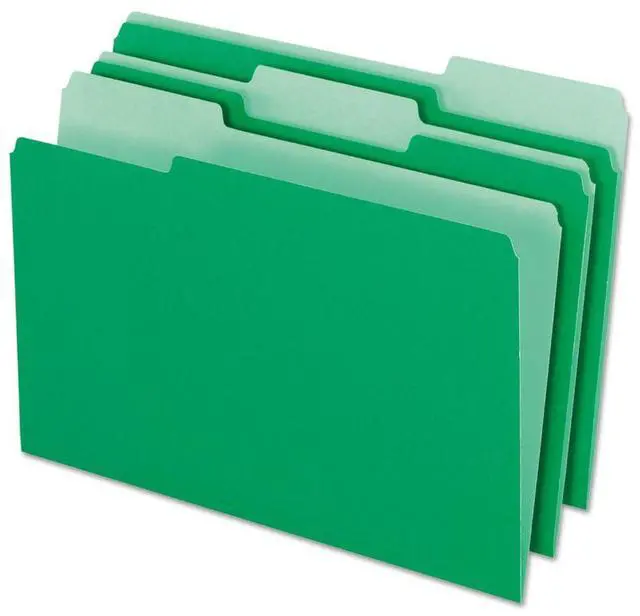 Alt view image 2 of 4 - Pendaflex Interior File Folders 1/3 Cut Top Tab Legal Green 100/Box 435013BGR