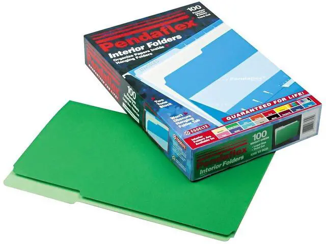 Alt view image 4 of 4 - Pendaflex Interior File Folders 1/3 Cut Top Tab Legal Green 100/Box 435013BGR