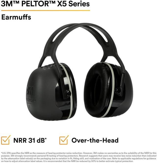 Alt view image 15 of 20 - Earmuff Headband Peltor X5 31dB NRR 10/CT Black