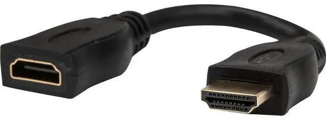 Alt view image 11 of 11 - Rocstor 6in High Speed HDMI Port Saver Cable M/F Black