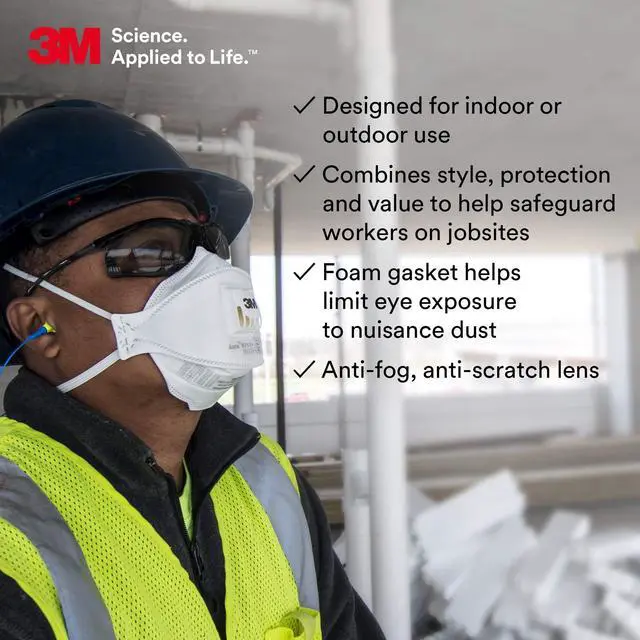 Alt view image 17 of 18 - 3M 11873 Black Virtua CCS Protective Eyewear Foam Gasket, Anti Fog Lens