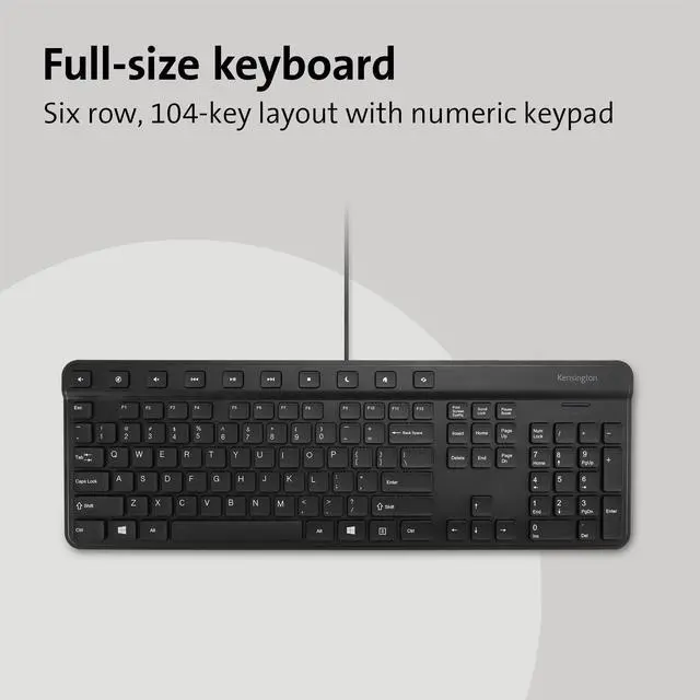 Alt view image 16 of 18 - kensington simple solutions wired keyboard taa-compliant (k55113us)