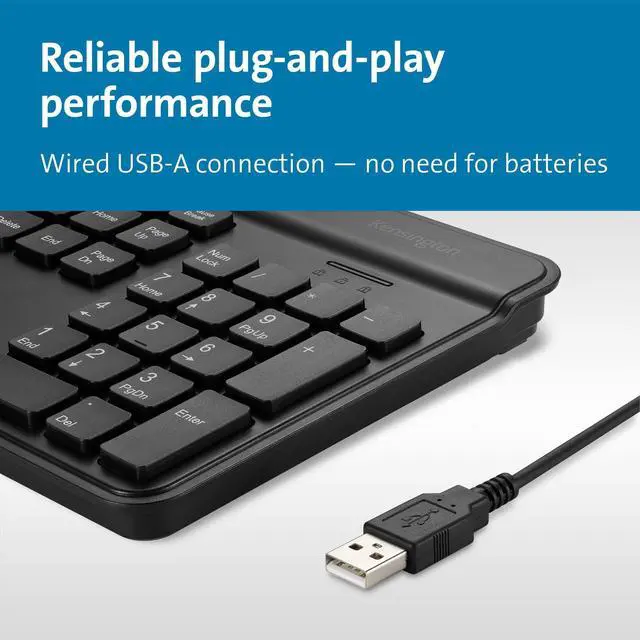 Alt view image 18 of 18 - kensington simple solutions wired keyboard taa-compliant (k55113us)