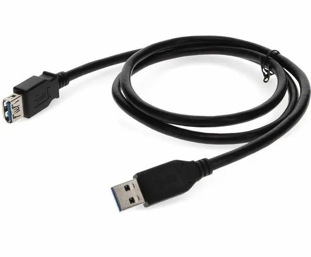 Alt view image 3 of 3 - AddOn 15ft USB A 3.0 Male to Female Black Cable