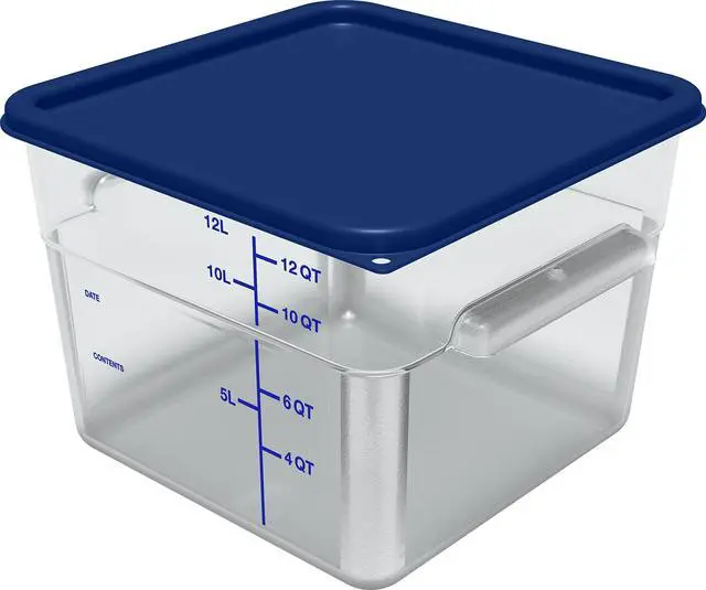 Alt view image 5 of 7 - Squares Polycarbonate Food Storage Container 12 qt 11.13 x 11.13 x 8.25 Clear Plastic 1195407