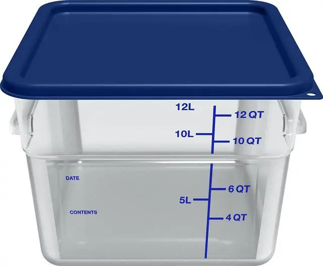 Alt view image 6 of 7 - Squares Polycarbonate Food Storage Container 12 qt 11.13 x 11.13 x 8.25 Clear Plastic 1195407