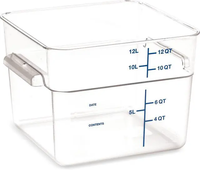 Alt view image 2 of 7 - Squares Polycarbonate Food Storage Container 12 qt 11.13 x 11.13 x 8.25 Clear Plastic 1195407