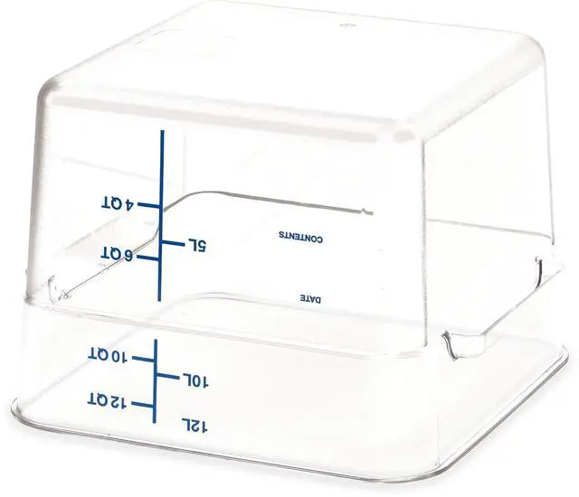 Alt view image 4 of 7 - Squares Polycarbonate Food Storage Container 12 qt 11.13 x 11.13 x 8.25 Clear Plastic 1195407