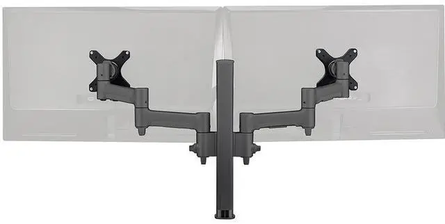 Alt view image 2 of 5 - Atdec dual monitor desk mount - Black - Flat and Curved up to 32in - VESA 75x75, 100x100