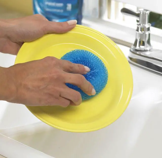 Alt view image 3 of 3 - Dawn Poly Mesh Scrubbers Blue 3/Pack 437775