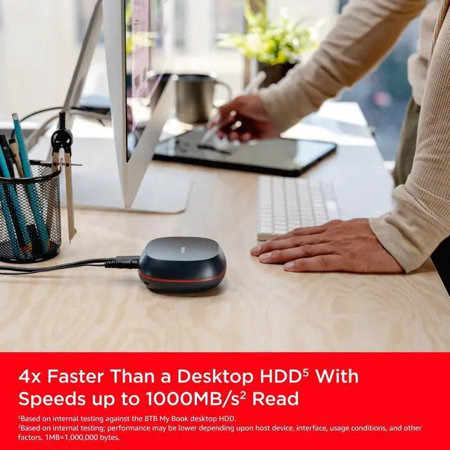 Alt view image 9 of 13 - SanDisk® Desk Drive 4TB* USB Type-C™ Desktop External SSD, up to 1000MB/s**, High-capacity Solid State Drive SDSSDT40-4T00-NA25