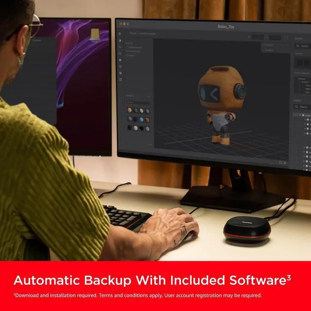 Alt view image 12 of 13 - SanDisk® Desk Drive 4TB* USB Type-C™ Desktop External SSD, up to 1000MB/s**, High-capacity Solid State Drive SDSSDT40-4T00-NA25