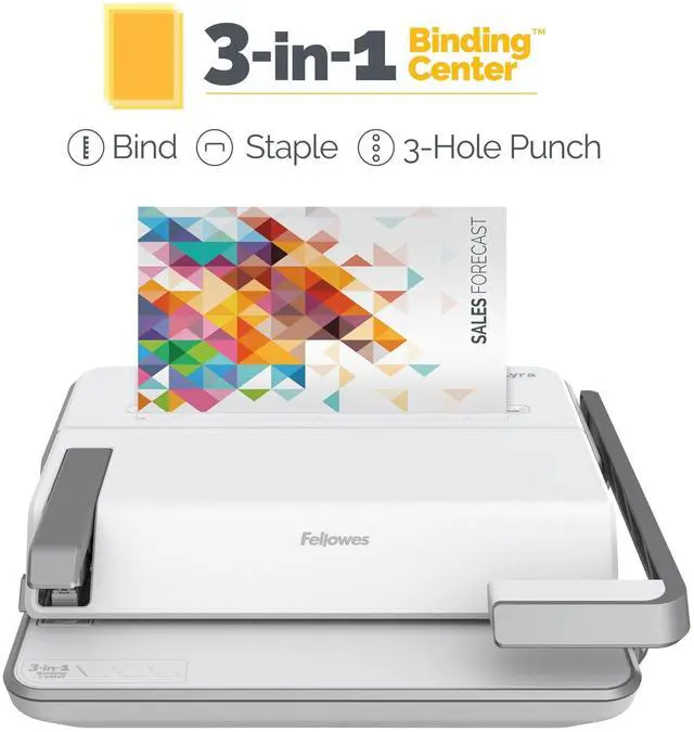 Alt view image 16 of 18 - Fellowes Lyra Comb Binding Machine 30 Sheet Capacity White/Gray (5603001)
