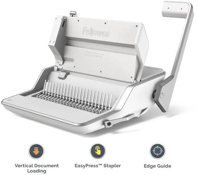 Alt view image 14 of 18 - Fellowes Lyra Comb Binding Machine 30 Sheet Capacity White/Gray (5603001)