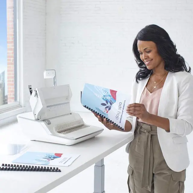 Alt view image 17 of 18 - Fellowes Lyra Comb Binding Machine 30 Sheet Capacity White/Gray (5603001)