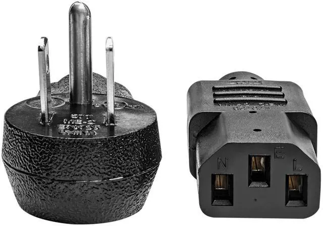 Alt view image 14 of 16 - Tripp Lite Model P007-003-15D 3 ft. Desktop Computer Power Cord, Right-Angle 5-15P to C13 - Heavy Duty, 15A, 125V, 14 AWG, 3 ft. Black