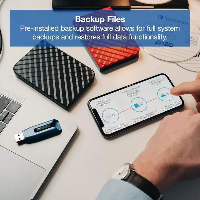 Alt view image 17 of 20 - Verbatim 2TB Store 'n' Go USB 3.0 Portable Hard Drive USB 3.0 / 2.0 port Model 53195 Black