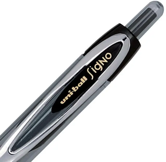Alt view image 2 of 7 - uni-Ball Signo 207 Gel Pen, Retractable, Fine 0.5 mm, Black Ink, 4/Pack 61270