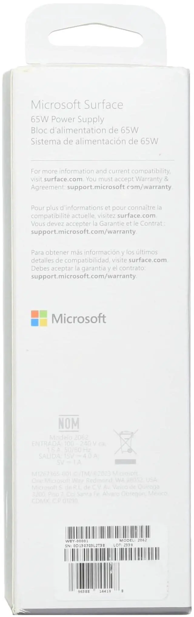 Alt view image 4 of 4 - Microsoft 65W Power Supply for Surface Book & Surface Pro Q4Q-00001