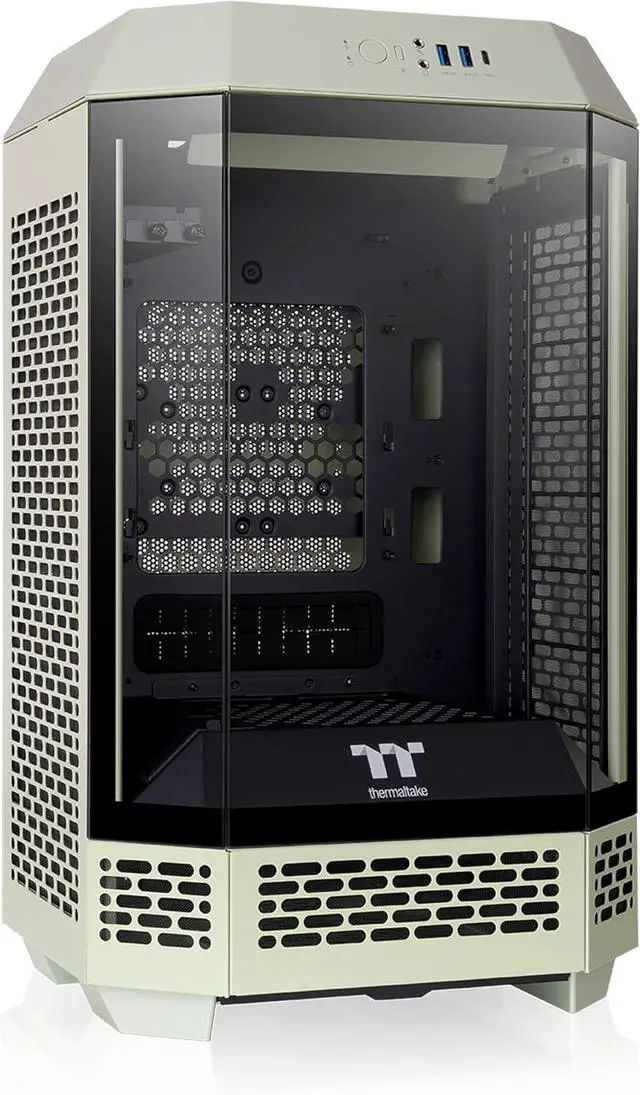 Alt view image 17 of 20 - Thermaltake Tower 250 Matcha Green Mini-ITX Mini Tower 2x120mm CT Fans Included, 360mm Radiator Support 360mm GPU Clearance Dual Chamber CA-1Z9-00SEWN-00