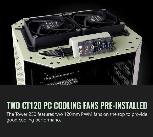 Alt view image 20 of 20 - Thermaltake Tower 250 Matcha Green Mini-ITX Mini Tower 2x120mm CT Fans Included, 360mm Radiator Support 360mm GPU Clearance Dual Chamber CA-1Z9-00SEWN-00