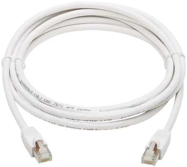 Alt view image 5 of 8 - TRIPP LITE N262AB-010-WH 10 ft. Cat 6A White Safe-IT Cat6a 10G Certified Snagless Antibacterial S/FTP Ethernet Cable (RJ45 M/M), PoE, White