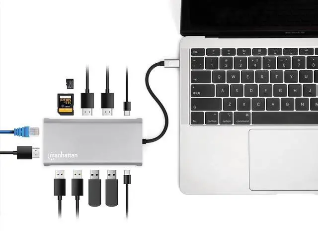 Alt view image 20 of 20 - USB-C DOCK/HUB/READER 10-PORT-