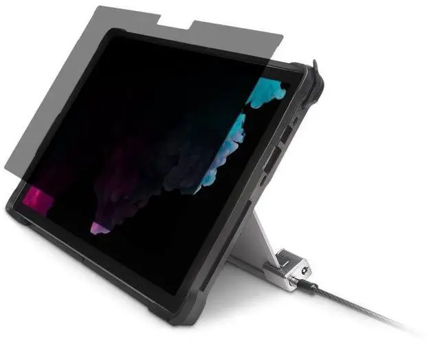 Alt view image 14 of 16 - Kensington Keyed Cable Lock for Surface Pro and Surface Go - Black, Silver - Carbon Steel, Plastic - 5.91 ft - For Notebook