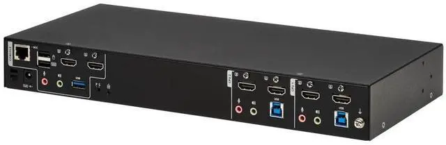 Alt view image 16 of 20 - Tripp Lite B006-HD2UA2 HDMI Dual-Display KVM Switch - 1 Computer(s) - 4096 x 2160 - 50 Hz, 60 Hz - 1 x Network (RJ-45) - 6 x USB - 5 x HDMI - Desktop, Rack-mountable