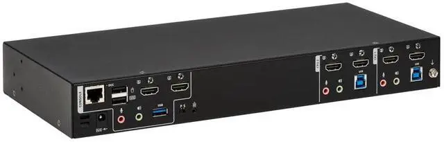 Alt view image 17 of 20 - Tripp Lite B006-HD2UA2 HDMI Dual-Display KVM Switch - 1 Computer(s) - 4096 x 2160 - 50 Hz, 60 Hz - 1 x Network (RJ-45) - 6 x USB - 5 x HDMI - Desktop, Rack-mountable
