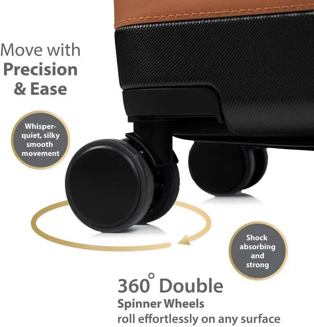 Alt view image 14 of 14 - CHAMPS Vintage III Collection 3-piece Hardside Luggage set Black S1033BLACK