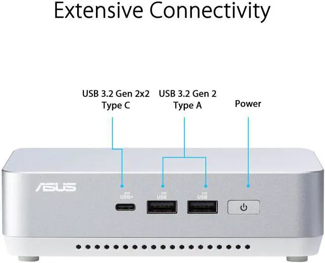 Alt view image 11 of 15 - ASUS NUC 14 Pro+ Full System Mini PC with Intel 14th Gen Core Ultra 9 185H, 32GB DDR5 RAM, 1TB PCIe G4x4 NVMe SSD, Thunderbolt 4, Wi-Fi 6E & Bluetooth 5.3, Win 11 Home, Silver Aluminum Chassis, Toolless Chassis Access, VESA Mount included