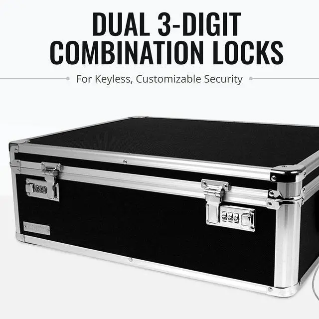 Alt view image 12 of 15 - Locking Storage Chest Medium Density Fiberboard 14.5 x 8 x 19.5 Black VZ00323