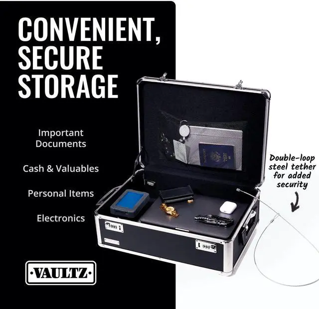Alt view image 10 of 15 - Locking Storage Chest Medium Density Fiberboard 14.5 x 8 x 19.5 Black VZ00323