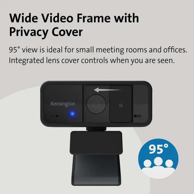 Alt view image 13 of 16 - Kensington W1050 Webcam - 2 Megapixel - 30 fps - Black - USB Type A - Retail - 1920 x 1080 Video - CMOS Sensor - Fixed Focus - 2x Digital Zoom - Microphone