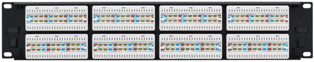 Alt view image 12 of 15 - Eaton Tripp Lite Series 48-Port Cat6 Patch Panel - 4PPoE Compliant, 110/Krone, 568A/B, RJ45 Ethernet, 2U Rack-Mount, Black, TAA - 48 Port(s) - 48 x RJ-45 - 2U High - Category 6, Category 5e, Category