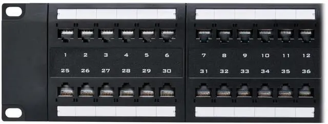 Alt view image 15 of 15 - Eaton Tripp Lite Series 48-Port Cat6 Patch Panel - 4PPoE Compliant, 110/Krone, 568A/B, RJ45 Ethernet, 2U Rack-Mount, Black, TAA - 48 Port(s) - 48 x RJ-45 - 2U High - Category 6, Category 5e, Category