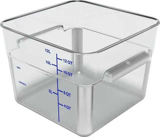Alt view image 3 of 7 - Squares Polycarbonate Food Storage Container 12 qt 11.13 x 11.13 x 8.25 Clear Plastic 1195407