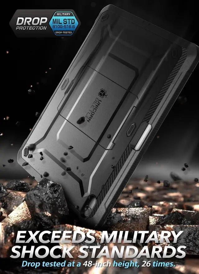 Alt view image 3 of 7 - Supcase For Ipad 10Th Generation Case With Screen Protector (Unicorn Beetle Pro)  [Built-In Stand & Pencil Holder] Heavy Duty Rugged Protective Case For Ipad 10Th Gen 10.9 Inch (2022)  Black