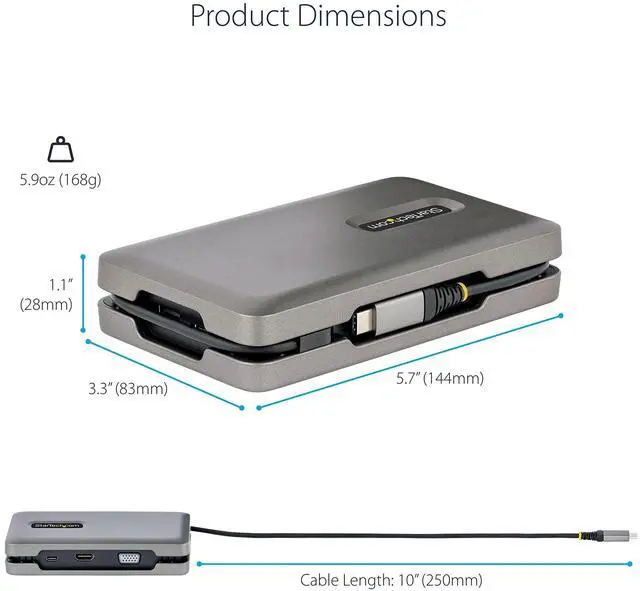 Alt view image 15 of 15 - StarTech USB-C Multiport Adapter Dual Monitor Docking Station DKM31C3HVCPD