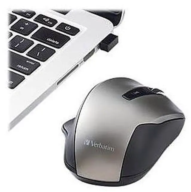 Alt view image 19 of 20 - Verbatim Silent Ergonomic Wireless Blue Led Mouse - Graphite