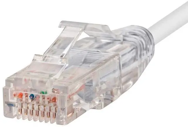 Alt view image 9 of 11 - Monoprice Cat6 Ethernet Patch Cable - 50 feet - White | Snagless RJ45 Stranded 550MHz UTP CMR Riser Rated Pure Bare Copper Wire 28AWG - SlimRun Series