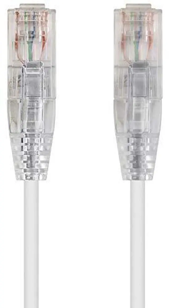Alt view image 7 of 11 - Monoprice Cat6 Ethernet Patch Cable - 50 feet - White | Snagless RJ45 Stranded 550MHz UTP CMR Riser Rated Pure Bare Copper Wire 28AWG - SlimRun Series