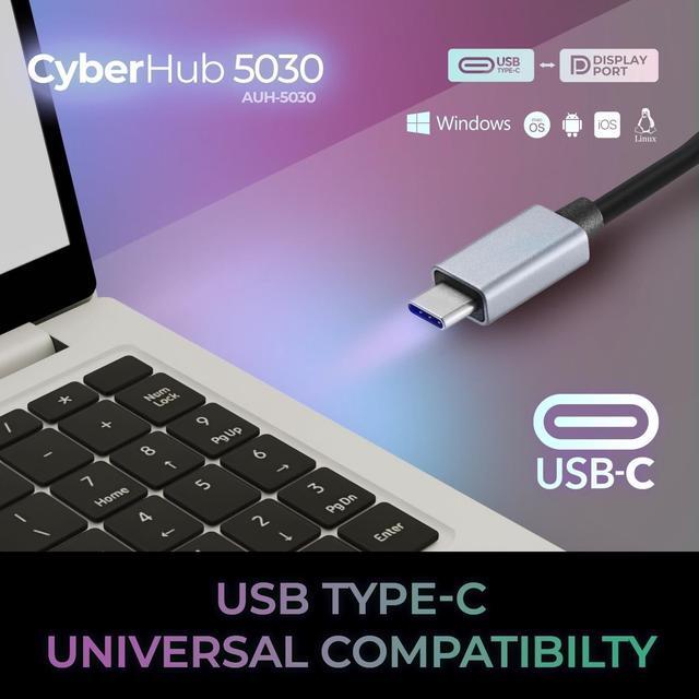 Alt view image 17 of 20 - Adesso USB-C to Display Port Adapter