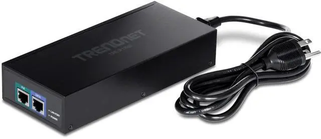 Alt view image 18 of 19 - TRENDnet 10G PoE++ Injector, Supplies PoE (15.4W), PoE+  (30W), or PoE++ (90W), Converts a Non-PoE Port To A PoE ++ 10G port, Metal Housing, Black, TPE-319GI