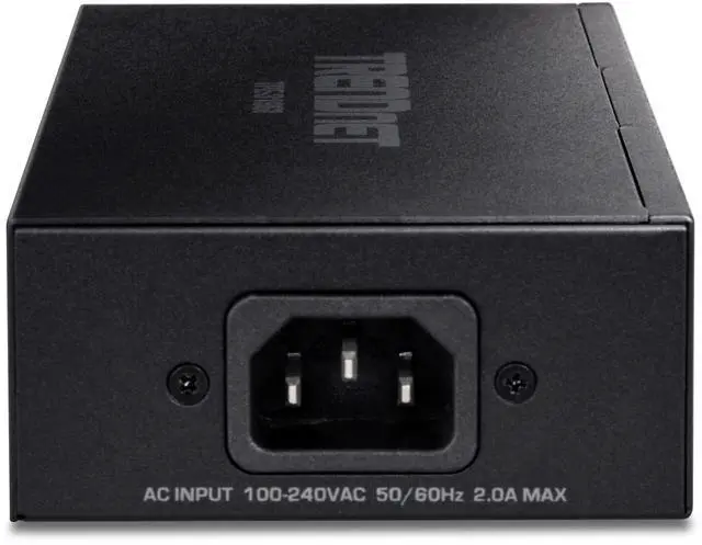 Alt view image 16 of 19 - TRENDnet 10G PoE++ Injector, Supplies PoE (15.4W), PoE+  (30W), or PoE++ (90W), Converts a Non-PoE Port To A PoE ++ 10G port, Metal Housing, Black, TPE-319GI